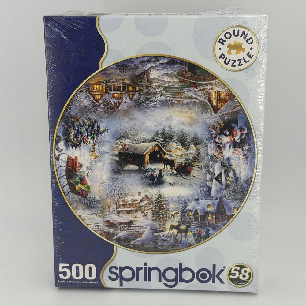 Winter Wonderland Round Puzzle - 2021 - 500 Piece - Springbok - New/Sealed
